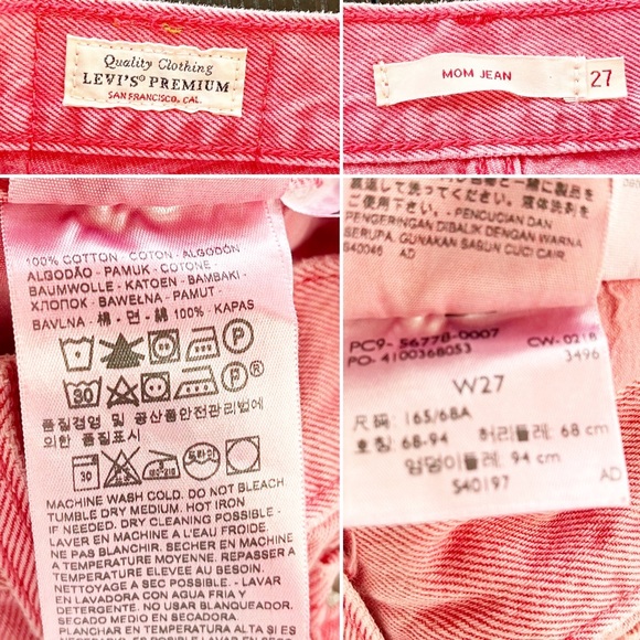 Levi's Mom Jeans High Rise Zipper Ankle Red Size 27 - Picture 12 of 15